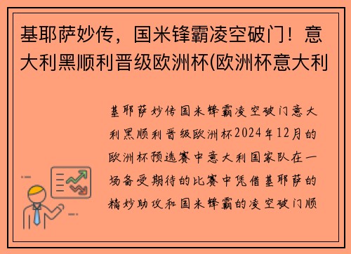 基耶萨妙传，国米锋霸凌空破门！意大利黑顺利晋级欧洲杯(欧洲杯意大利基耶利尼)